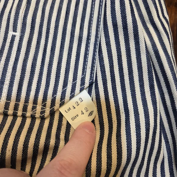 Rugged Bronson Hickory Stripe Railroad Vintage NWT Men Denim Chore Coat sz 42 - Picture 3 of 10